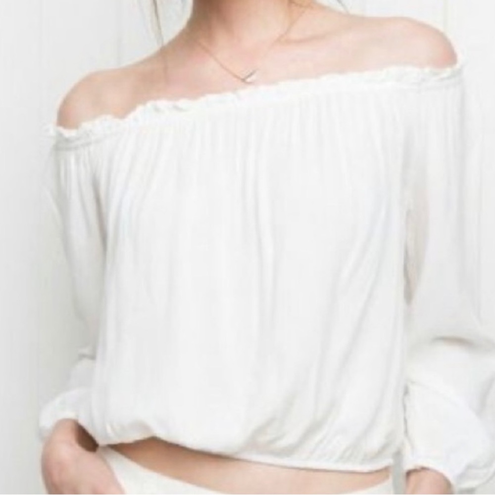 brandy melville | white off the shoulder top
